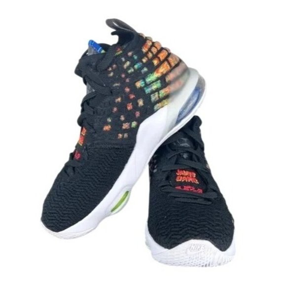 Nike Lebron 17 Multicolor Gradient Knit Basketball Shoes US‎ 5.5Y - Picture 2 of 16